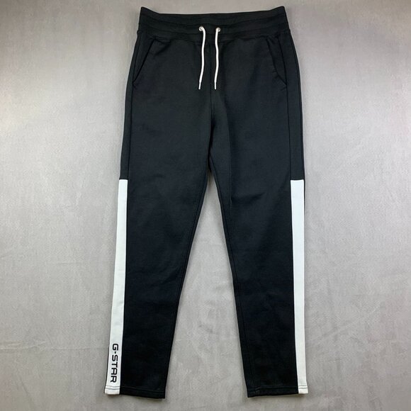 G Star Raw Mens Sweatpants Medium Black White Joggers Rodis Block SW Tapered - Picture 1 of 15